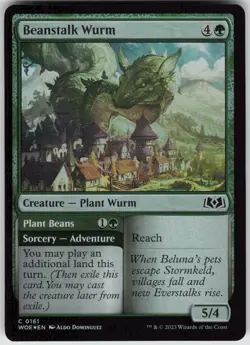MTG Beanstalk Wurm 161 Wilds of Eldraine C Foil NM - Image 1