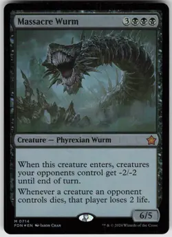 MTG Massacre Wurm 714 Foundations M Foil NM - Image 1