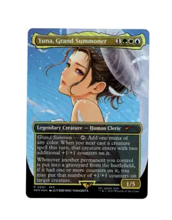 Yuna, Grand Summoner Promo 0001 Final Fantasy Mtg Borderless Foil - Image 1