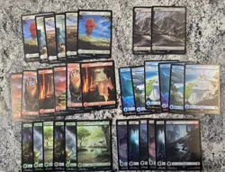 MTG Full Art Basic Land Foil (32 Total) Final Fantasy Magic The Gathering Mint - Image 1