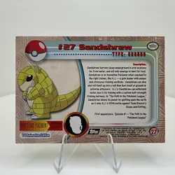 Sandshrew #27 Textured Holo Foil Vintage 1999 Topps Pokemon TV Animation Edition - Image 2
