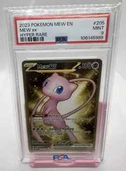 2023 Pokemon Mew Sv 151 Mew ex 205/165 Gold Hyper Rare PSA 9 - Image 3