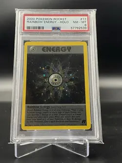 Rainbow Energy 17/82 - Holo - Team Rocket - PSA 8 - Graded Pokemon - Image 1