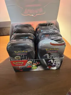 Pokemon TCG Black Bolt White Flare Unova Mini Tin Set of 8 WITH Display Box - Image 1