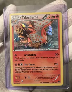 Talonflame 10/119 Cracked Ice Holo Pokemon XY Phantom Forces - LP - Image 1