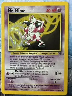 Pokemon TCG Mr. Mime Jungle 6/64 Holo Unlimited Holo Rare - Image 1