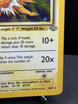 Pokemon TCG WOTC Jungle Jolteon 4/64 Holo Rare Unlimited Very LP! - Image 4
