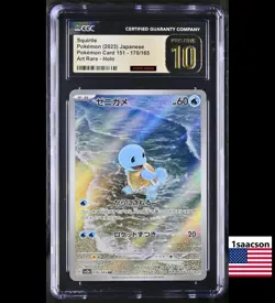 PRISTINE CGC 10 Squirtle AR 170 sv2a 151 Japanese Pokemon psa - Image 1
