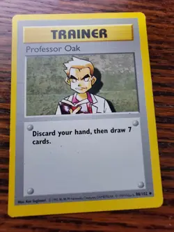 MP Pokemon TCG Professor Oak Base Set 88/102 Regular Shadowless Uncommon - Image 1