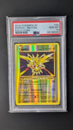 Zapdos - 42/108 - Reverse Holo - XY Evolutions - 2016 - Pokemon - PSA 10 - Image 1