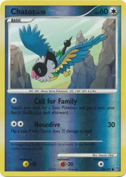 Moderately Played, English Pokemon Reverse Holo Chatot - 95/147 - Common - Rever - Image 1