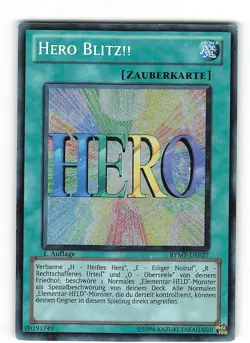 Yugioh HERO BLITZ!! , rymp-de027 Secret Rare deutsch Good 1. Auflage - Image 1