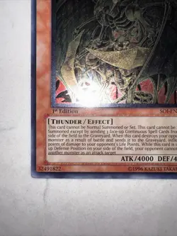 Yu-Gi-Oh Hamon, Lord of Striking Thunder SOI-EN002 1st Edition Ultimate Rare LP - Image 4