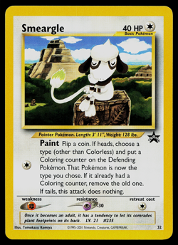Pokemon Card - WoTC Black Star Promo Smeargle #32 LP - Image 1