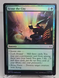 2025 Magic: The Gathering x Marvel - Scout the City (C0113) Foil Sorcery Card - Image 1