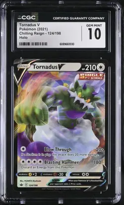 ???? CGC 10 Tornadus V 124/198 2021 Chilling Reign Pokemon Card Holo - Image 1