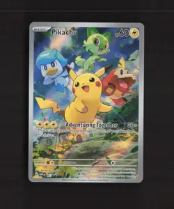 Pikachu SVP027 Scarlet & Violet Full Art Black Star Promo Holo Pokemon Card LP - Image 1