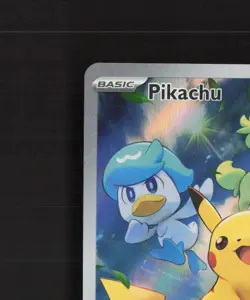 Pikachu SVP027 Scarlet & Violet Full Art Black Star Promo Holo Pokemon Card LP - Image 3