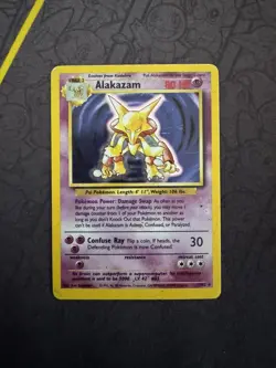 Vintage 1999 Rare Pokemon Alakazam TCG Base Set Holo Card 1/102 - Image 1