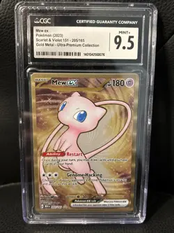 Pokemon TCG Mew ex - 205/165 Scarlet & Violet 151 UPC Metal Card - CGC 9.5 MINT+ - Image 1