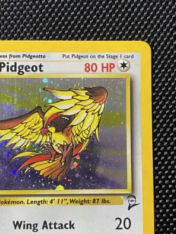 Pidgeot - 14/130 - SWIRL Pokemon Base Set 2 Holo Card WOTC LP/NM - Image 3