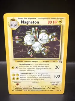 Pokemon Magneton 11/62 Fossil Holo Rare Pokemon Card - Image 1