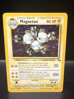 Pokemon Magneton 11/62 Fossil Holo Rare Pokemon Card - Image 2