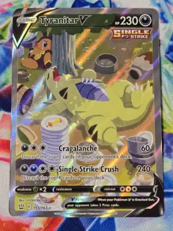 Pokemon Tyranitar V Alternate Full Art Holo Card 155/163 SWSH05 Battle Styles LP - Image 1