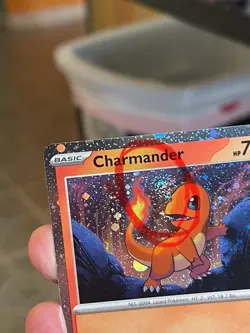 POKEMON CHARMANDER SVP047 PROMO BLACK STAR COSMOS WITH SWIRL HOLOFOIL NM CARD - Image 3