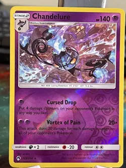 POKEMON CHANDELURE 103/214 RARE REVERSE HOLOFOIL LOST THUNDER NM CARD - Image 1