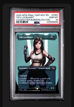2025 Magic The Gathering Final Fantasy 0391 Tifa Lockhart Borderless Foil PSA 10 - Image 1