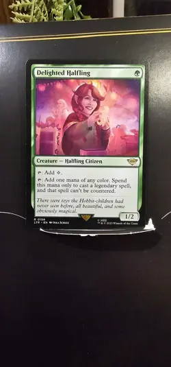 MTG *Delighted Halfling* -Universes Beyond:(LTR) #158- Near Mint - Reg Rare - - Image 1