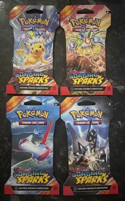Pokemon TCG: Surging Sparkes Sleeved Blister Packs X 4 (Art Set) - Image 1
