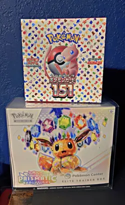 Pokemon Center Prismatic Evolutions ETB & Japanese 151 Booster Box Bundle Sealed - Image 1
