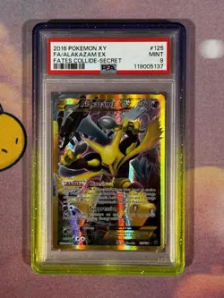 PSA 9 MINT Alakazam EX Fates Collide Secret Full Art Holo Pokemon 125/124 - Image 1