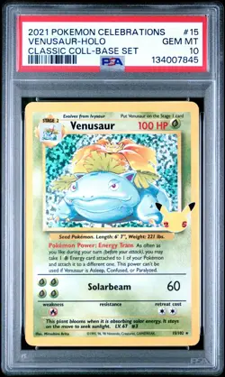 PSA 10 VENUSAUR 15/102 HOLO CELEBRATIONS CLASSIC COLLECTION POKEMON 🍃 - Image 1