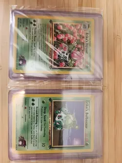 Pokemon Gym Challenge 1st Edition Erika's Ivysaur & Erika's Bulbasaur Fresh Pull - Image 1