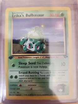 Pokemon Gym Challenge 1st Edition Erika's Ivysaur & Erika's Bulbasaur Fresh Pull - Image 3