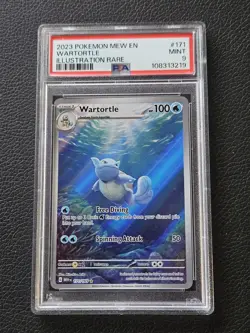 2023 Pokemon Mew EN Wartortle Illustration Rare #171 PSA 9 - Image 1