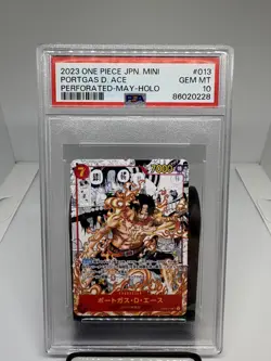 PSA 10 Ace OP02-013 Perforated MINI Manga Japanese One Piece Card PSA 10 Pop 75 - Image 1