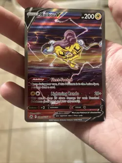 Pokemon TCG Raikou v GG41/GG70 Crown Zenith Galarian Gallery Card NM Condition - Image 1