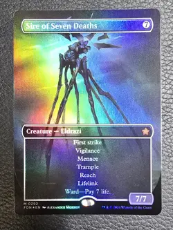 Sire of Seven Deaths (Borderless) Foundations Foil MTG LP Magic Card - Image 1