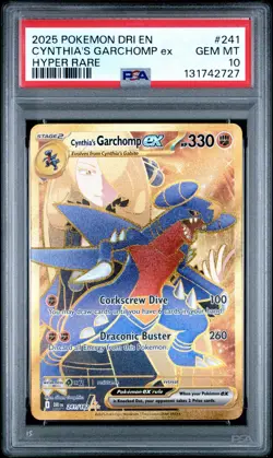 Cynthia’s Garchomp ex 241/182 PSA 10 Destined Rivals Gold Pokemon Card - Image 1