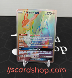 Cobalion GX Sun & Moon Team Up Secret Rare 189/181 Holo Pokemon Card NM TK - Image 1