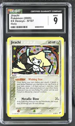 CGC 9 MINT Jirachi 2005 EX Deoxys 9/107 Holo Pokemon Card - Image 1