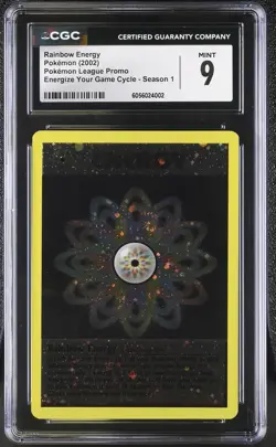 CGC 9 MINT Rainbow Energy 2002 League Promo Reverse Holo Pokemon Card - Image 1