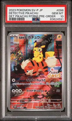 2023 Detective Pikachu SV-P #098 PSA 10 Japanese Promo Card Arcanine Art - Image 1