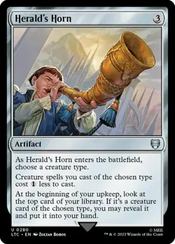 1x Herald's Horn NM-Mint, English Commander: The Lord of the Rings: Tales of Mid - Image 1