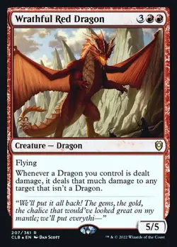1 x Wrathful Red Dragon - Foil - Prerelease Promo - Commander Legends: Battle fo - Image 1