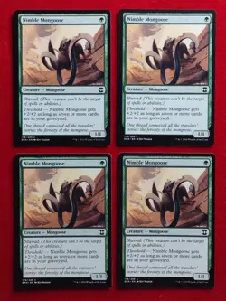 MTG 4x Nimble Mongoose x4 NM Eternal Masters Magic the Gathering Playset - Image 1